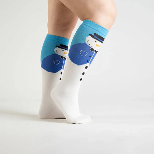 Blue Snowman Compression Socks