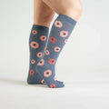Floral Blue Compression Socks