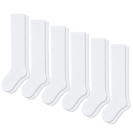 White Compression Socks Bundle 6-Pack