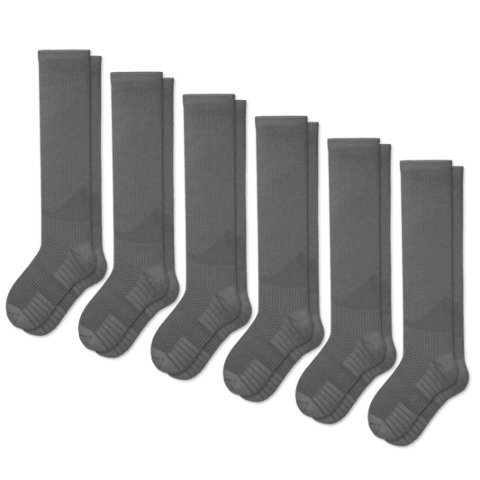 Gray Compression Socks Bundle 6-Pack