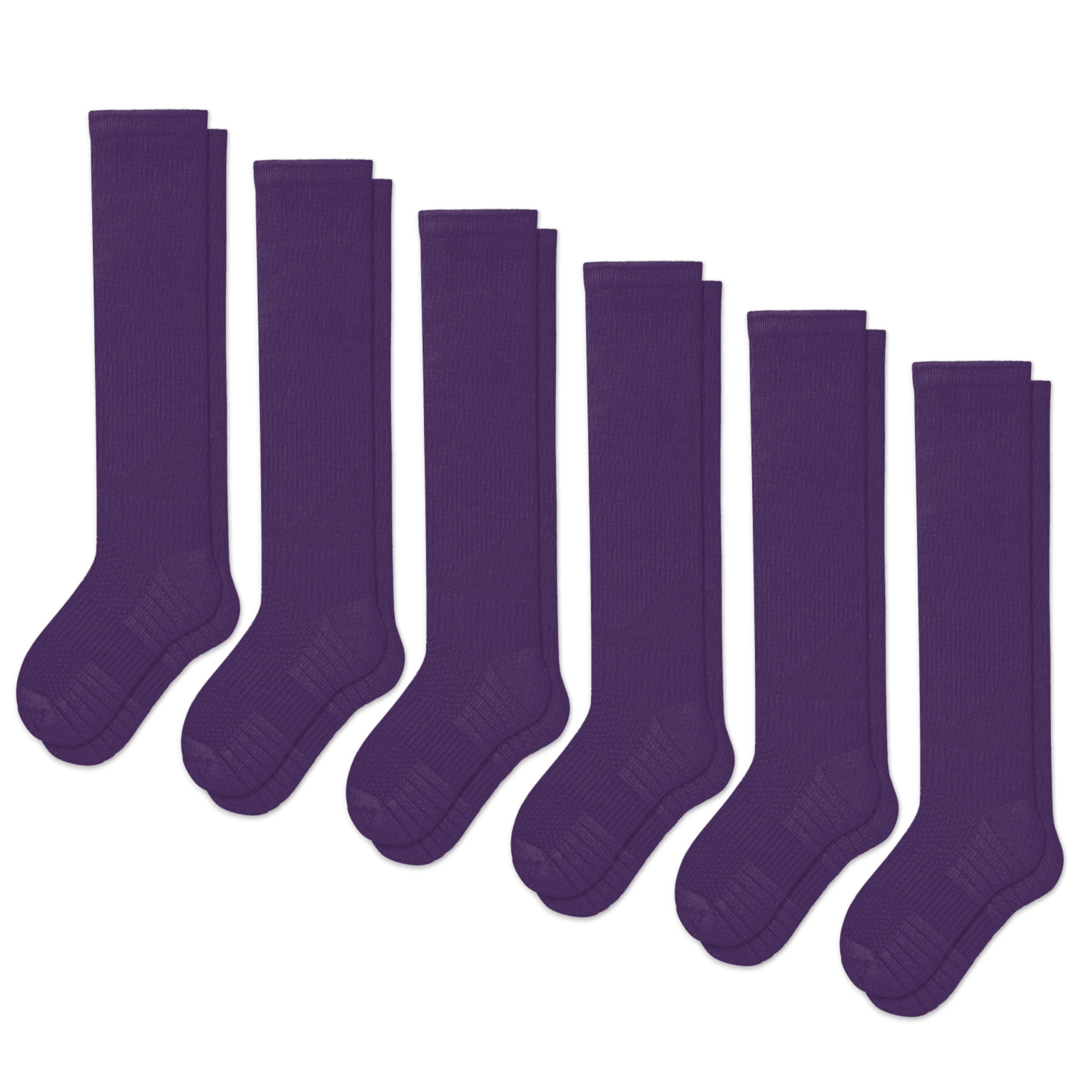 Purple Compression Socks Bundle 6-Pack